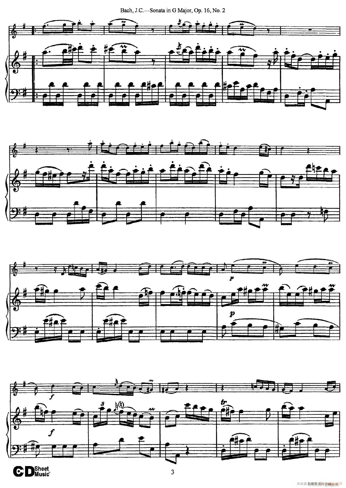 Sonata in D Major Op 16 No 2 ٰ(V)3
