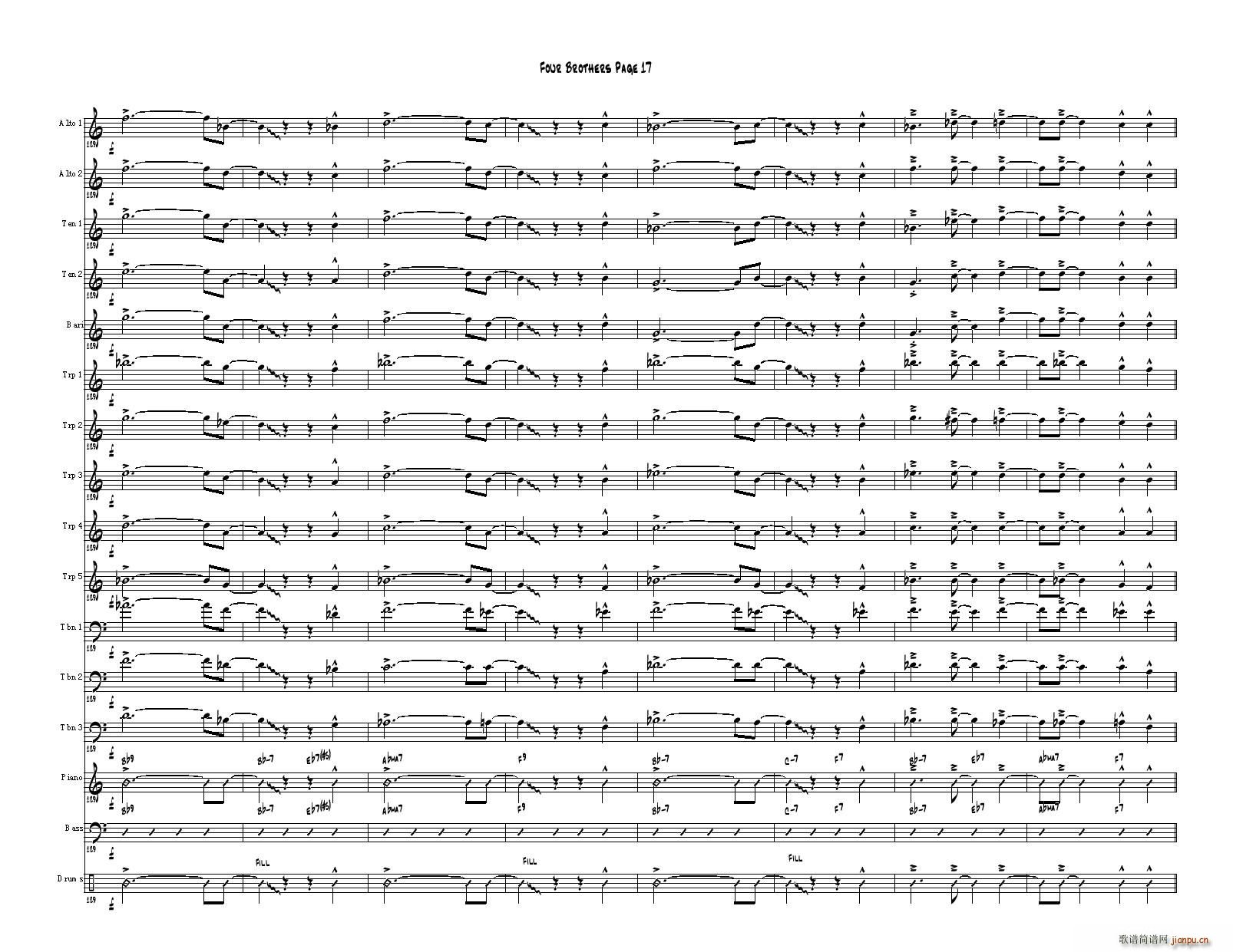 Four Brothers Big Band score(V)17