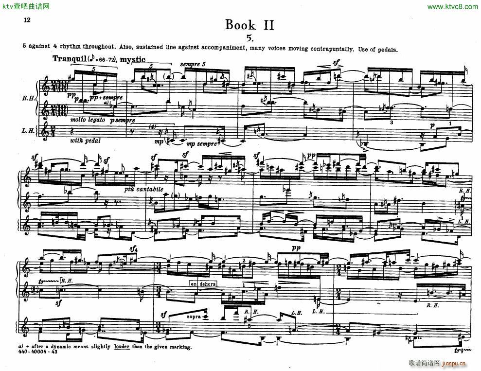 Bolcom 12 etudes for piano(V)12