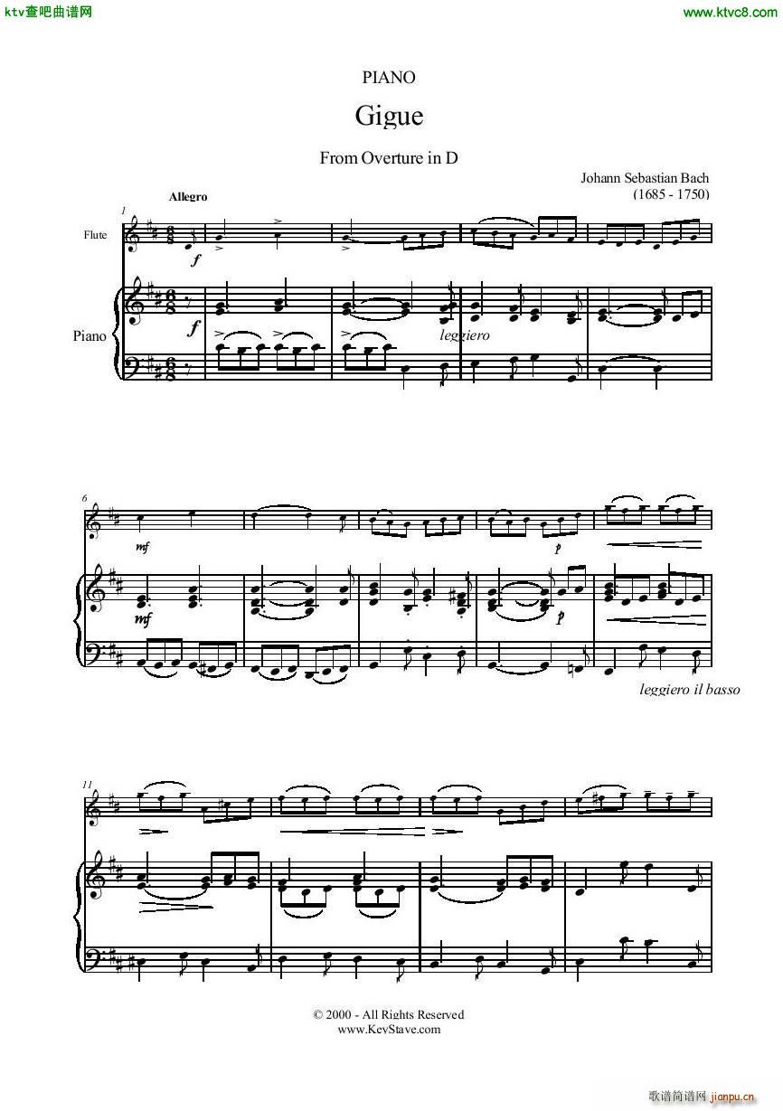 Bach Gigue Flute piano(V)1