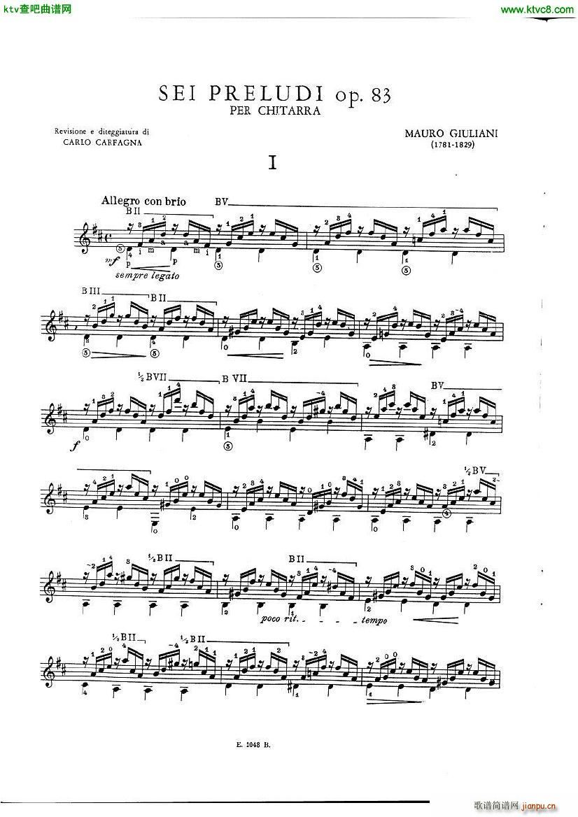 Mauro Giuliani 6 Preludi op 83(V)1