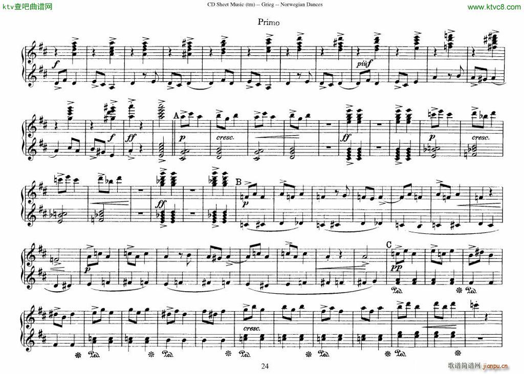 Grieg Norwegian Dance Op 35 1 4 Duet(V)24