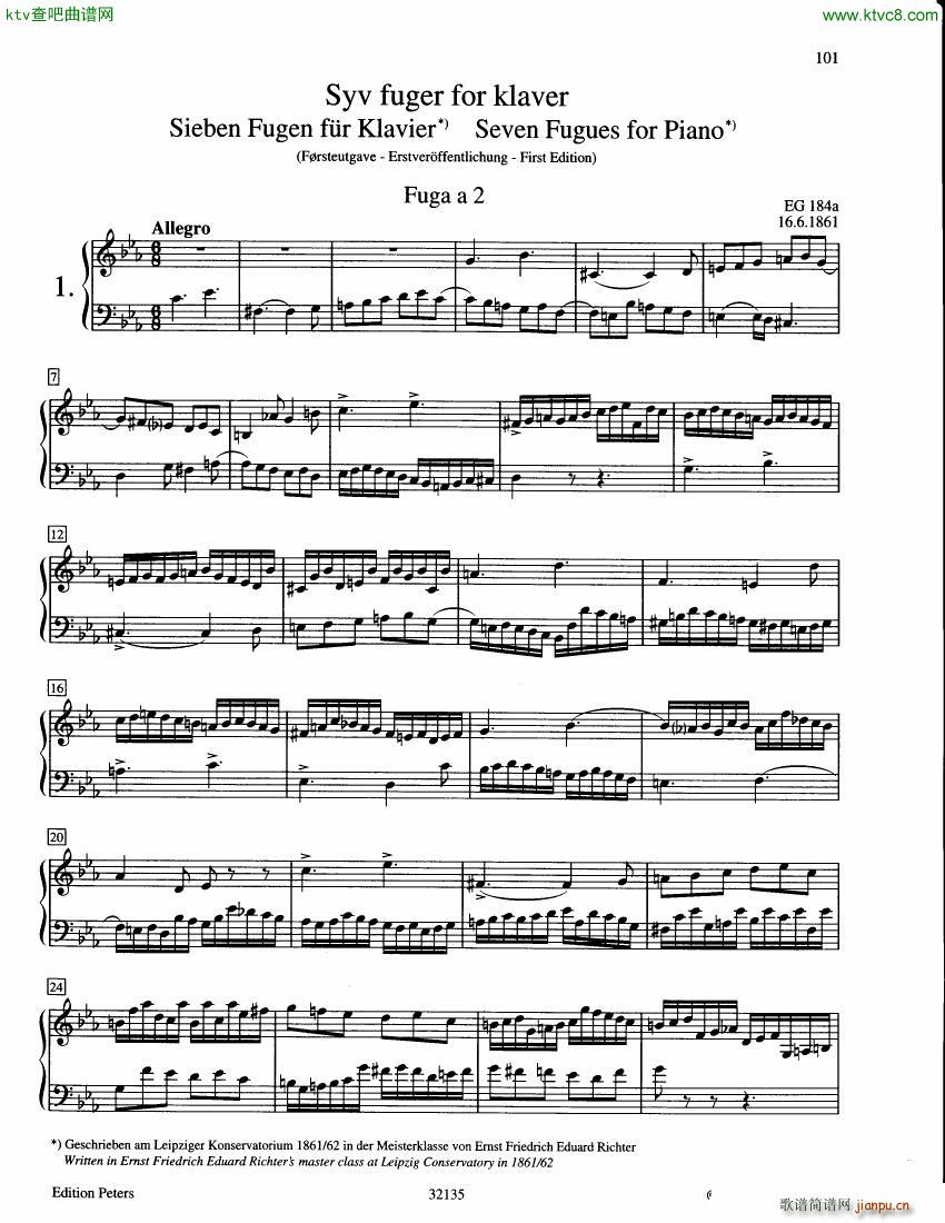 Grieg 7 Fugues EG184a 184g(V)1