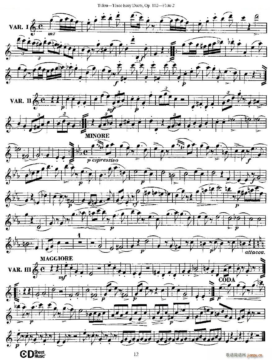 Three Easy Duets Op 102 ֮ڶL ׺Ʒ102̖(ho) ~(ѺV)12