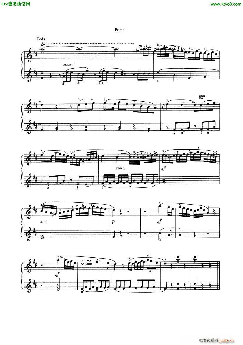 Beethoven op 74 Six Variations 4 hands(V)14