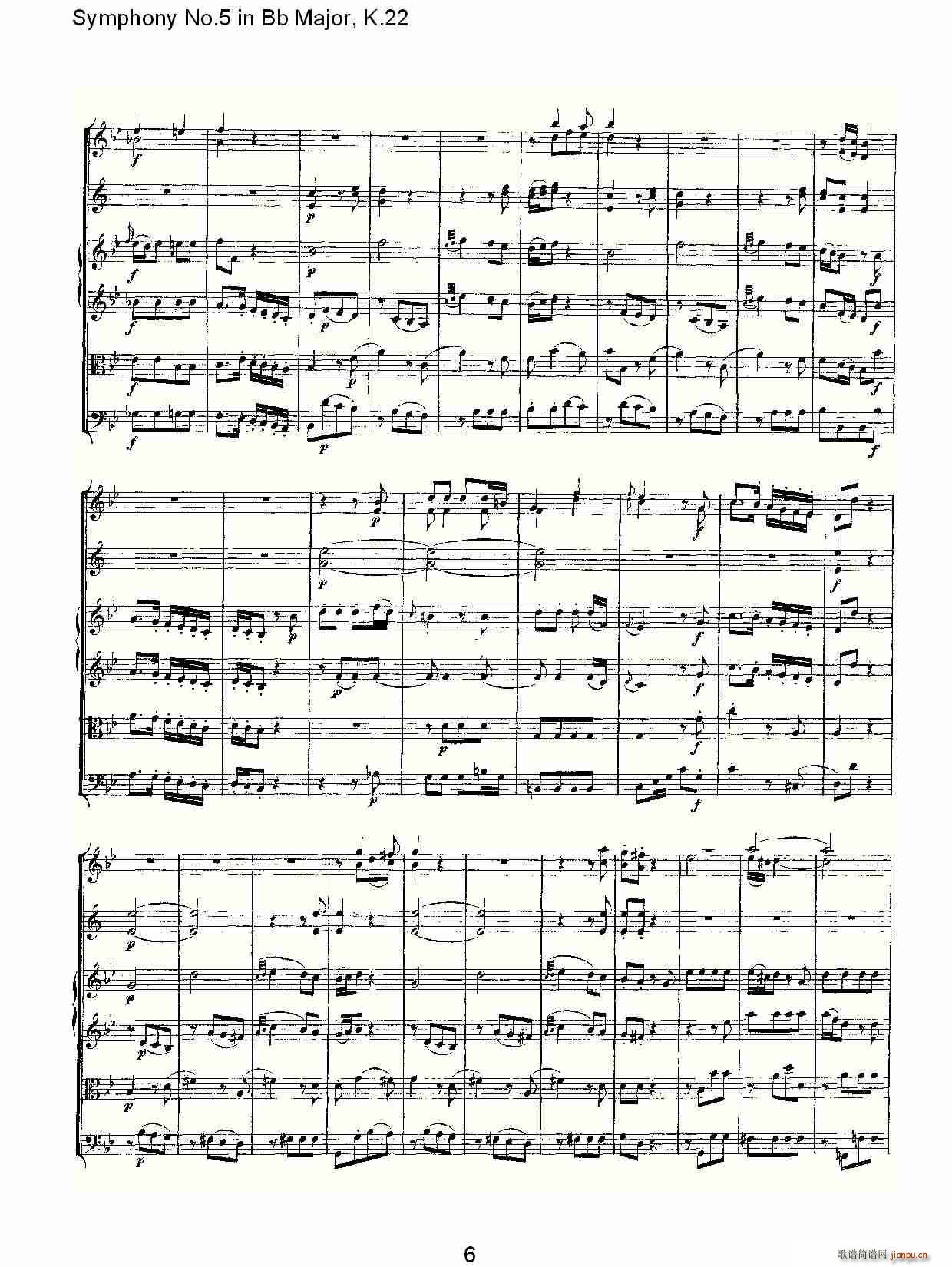 Symphony No.5 in Bb Major, K.22(ʮּ)6