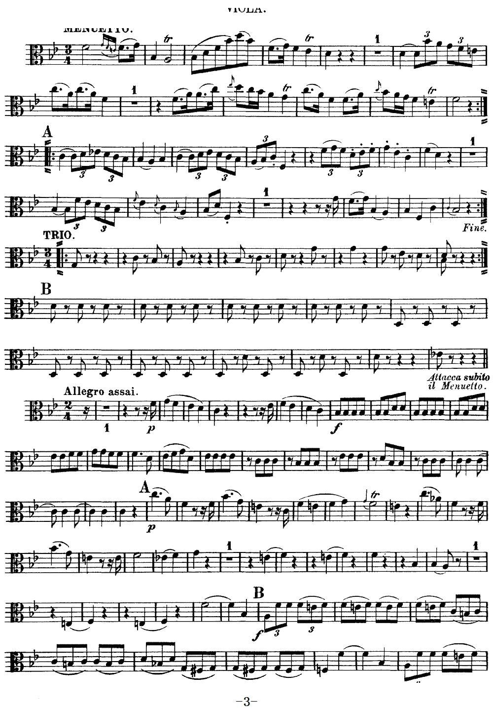 Mozart Quartet No 12 in Bb Major K 172 Viola(ʮּ)3