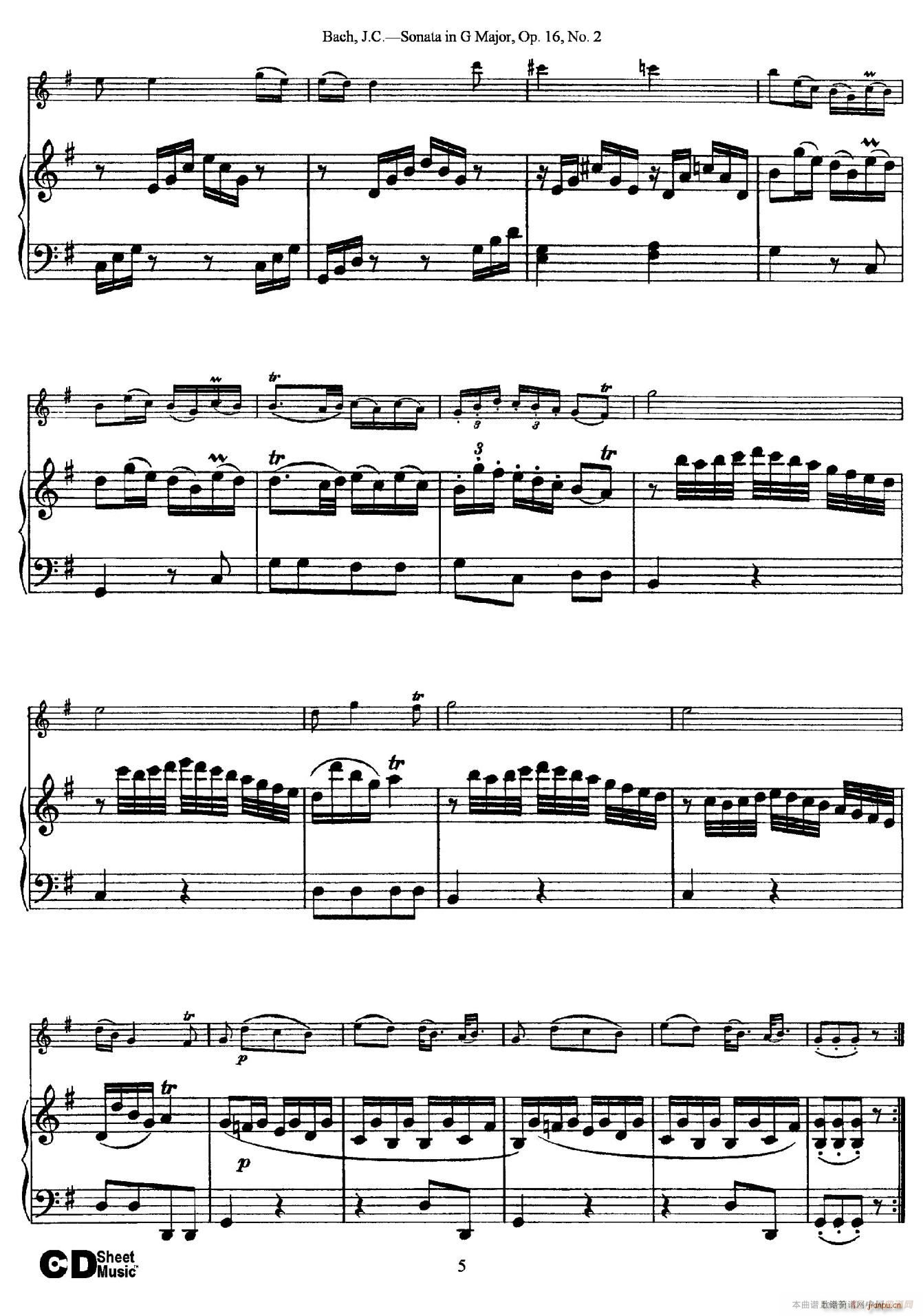 Sonata in D Major Op 16 No 2 ٰ(V)5