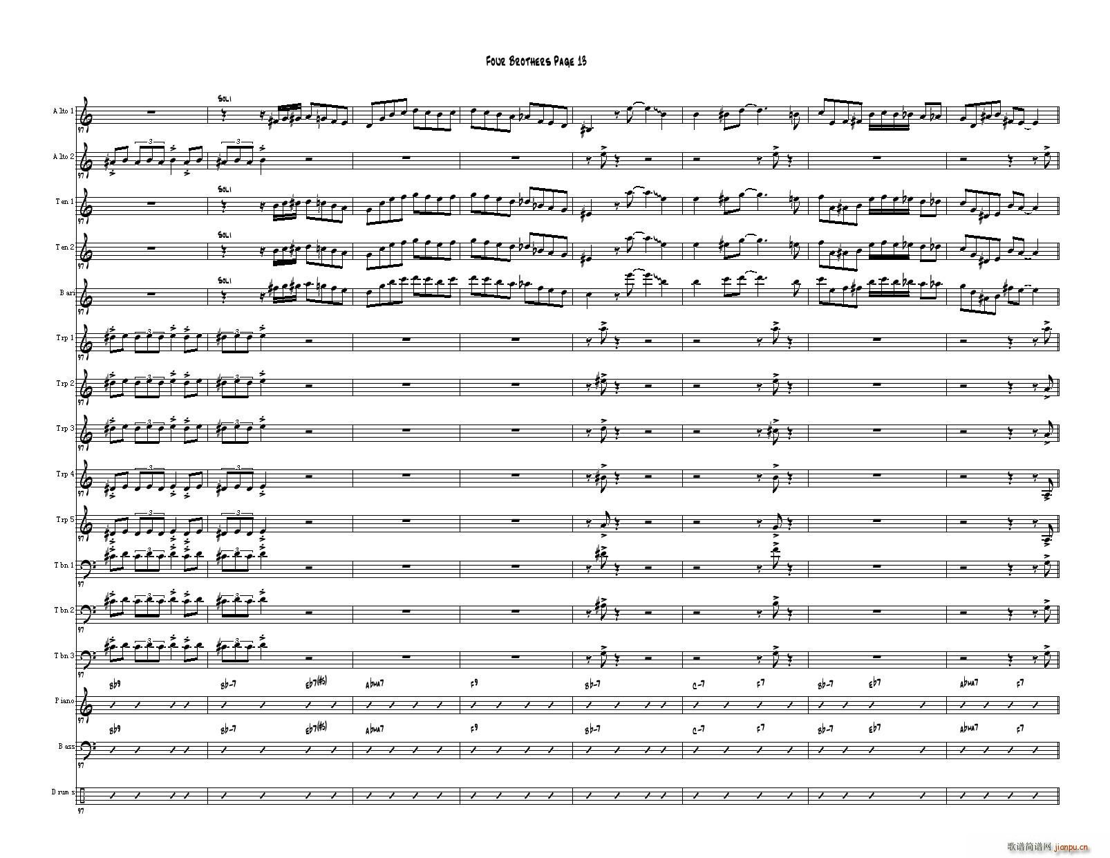 Four Brothers Big Band score(V)13