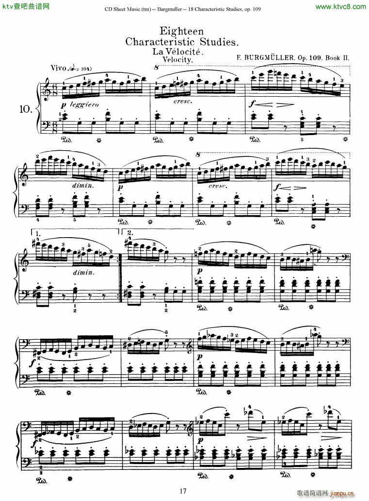 Burgmuller 18 characteristic studies op109(V)17