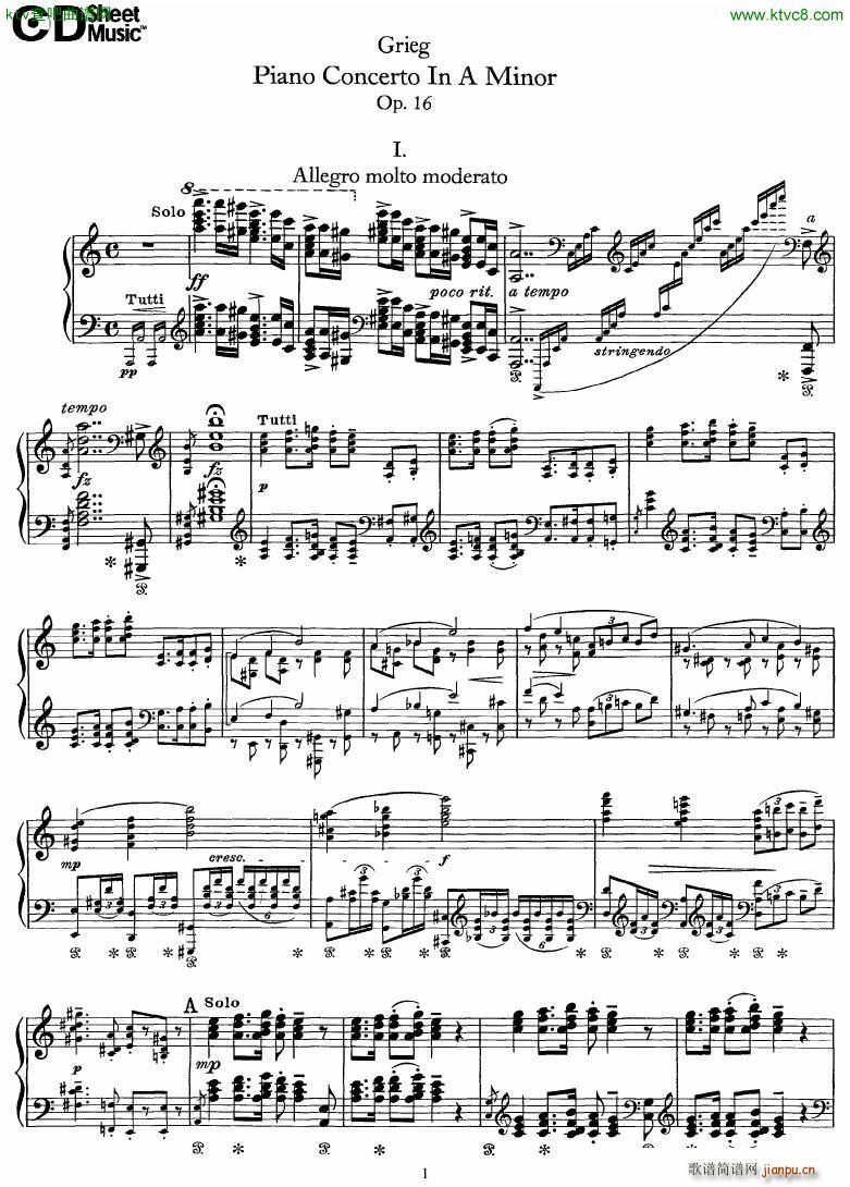 Grieg Piano Concerto solo arr 2 byGrieg(V)1