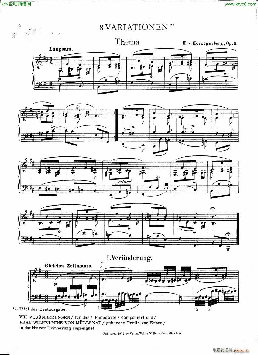 Herzogenberg 8 Variations op 1 3(V)1