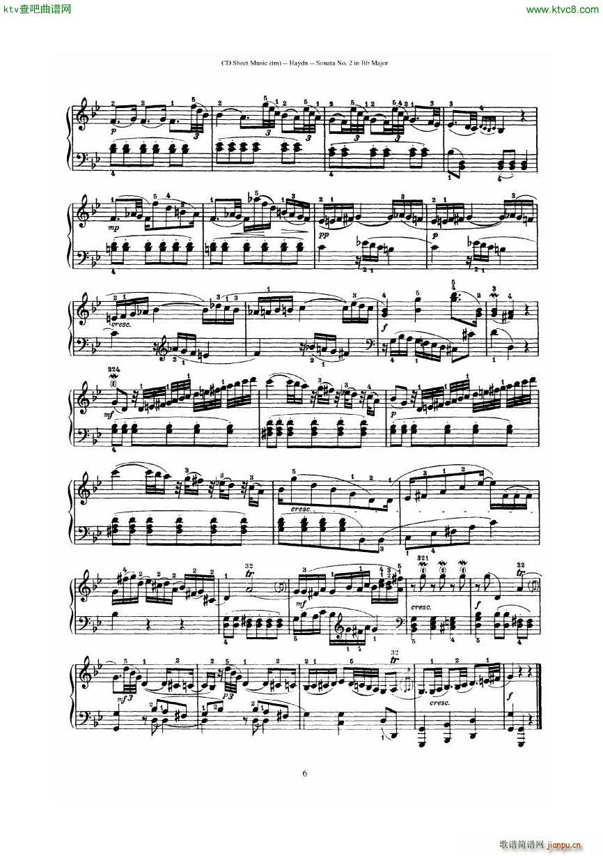 Haydn Joseph Sonata no 2 in Bb Major(V)6