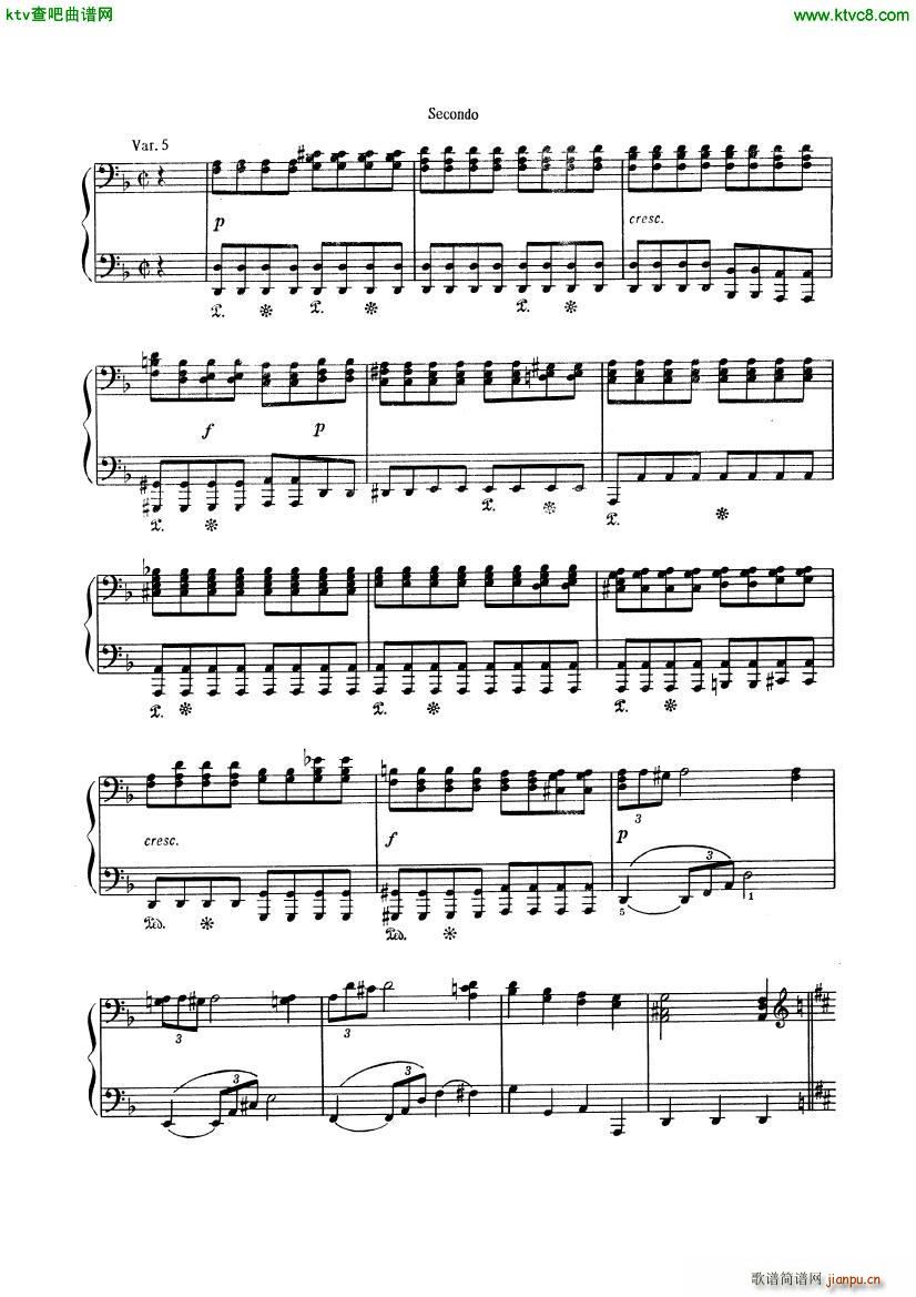 Beethoven op 74 Six Variations 4 hands(V)9