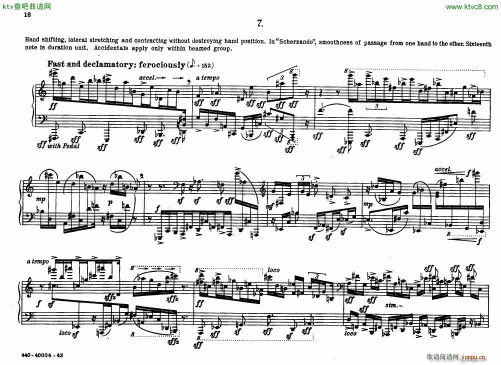 Bolcom 12 etudes for piano(V)18