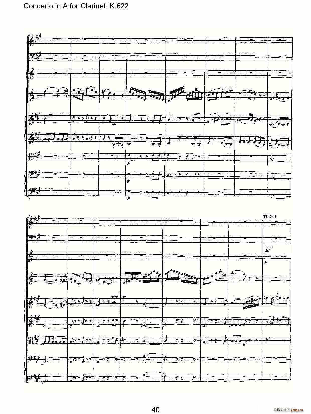 Concerto in A for Clarinet, K.622(λɹV)10