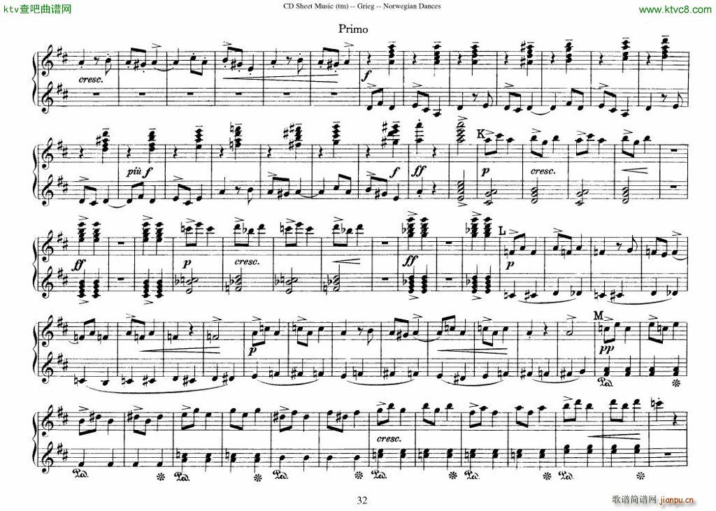Grieg Norwegian Dance Op 35 1 4 Duet(V)32