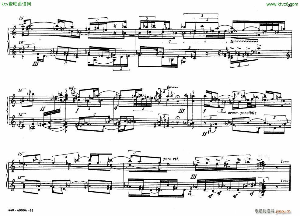 Bolcom 12 etudes for piano(V)35