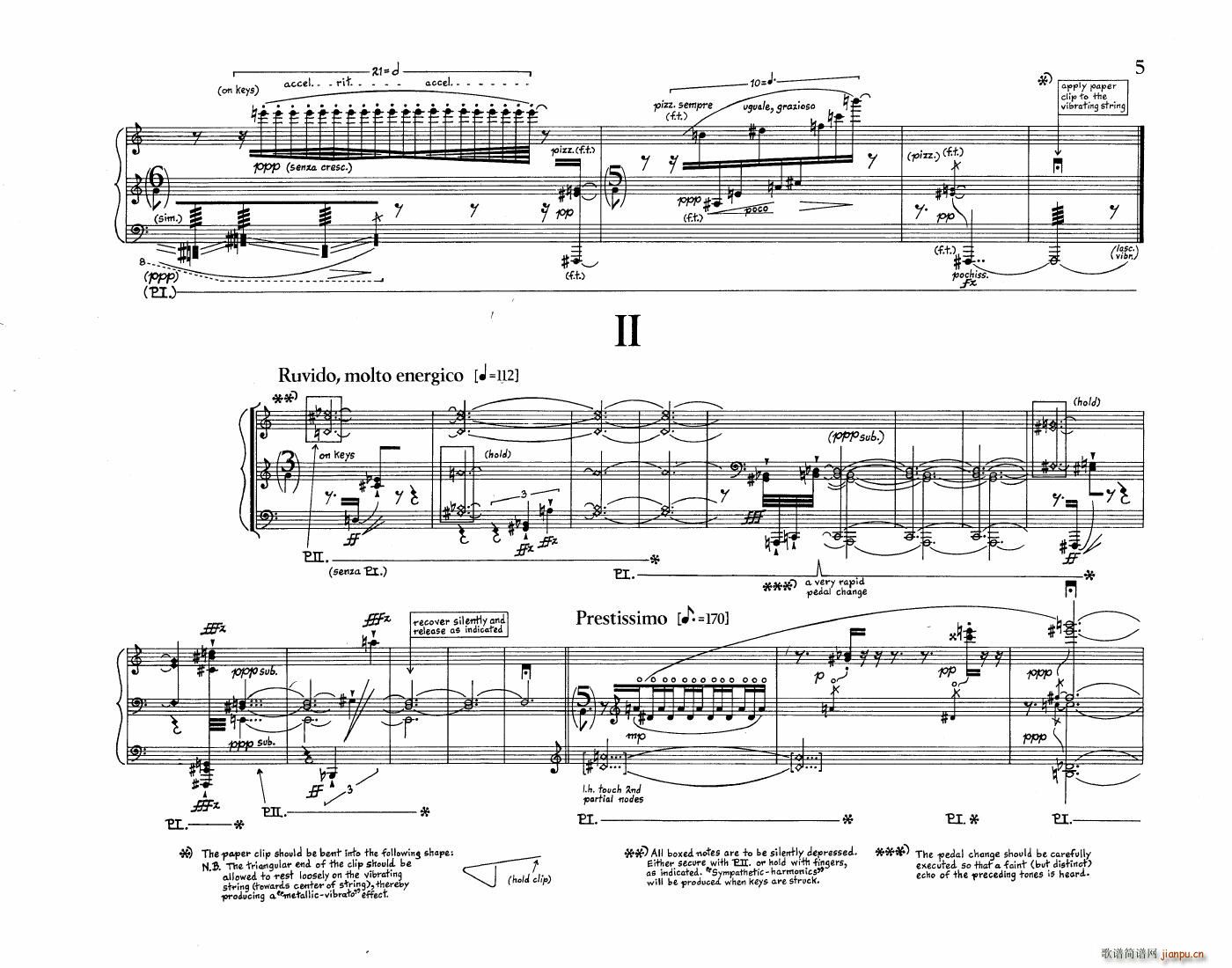 Crumb Five Pieces for Piano(V)3