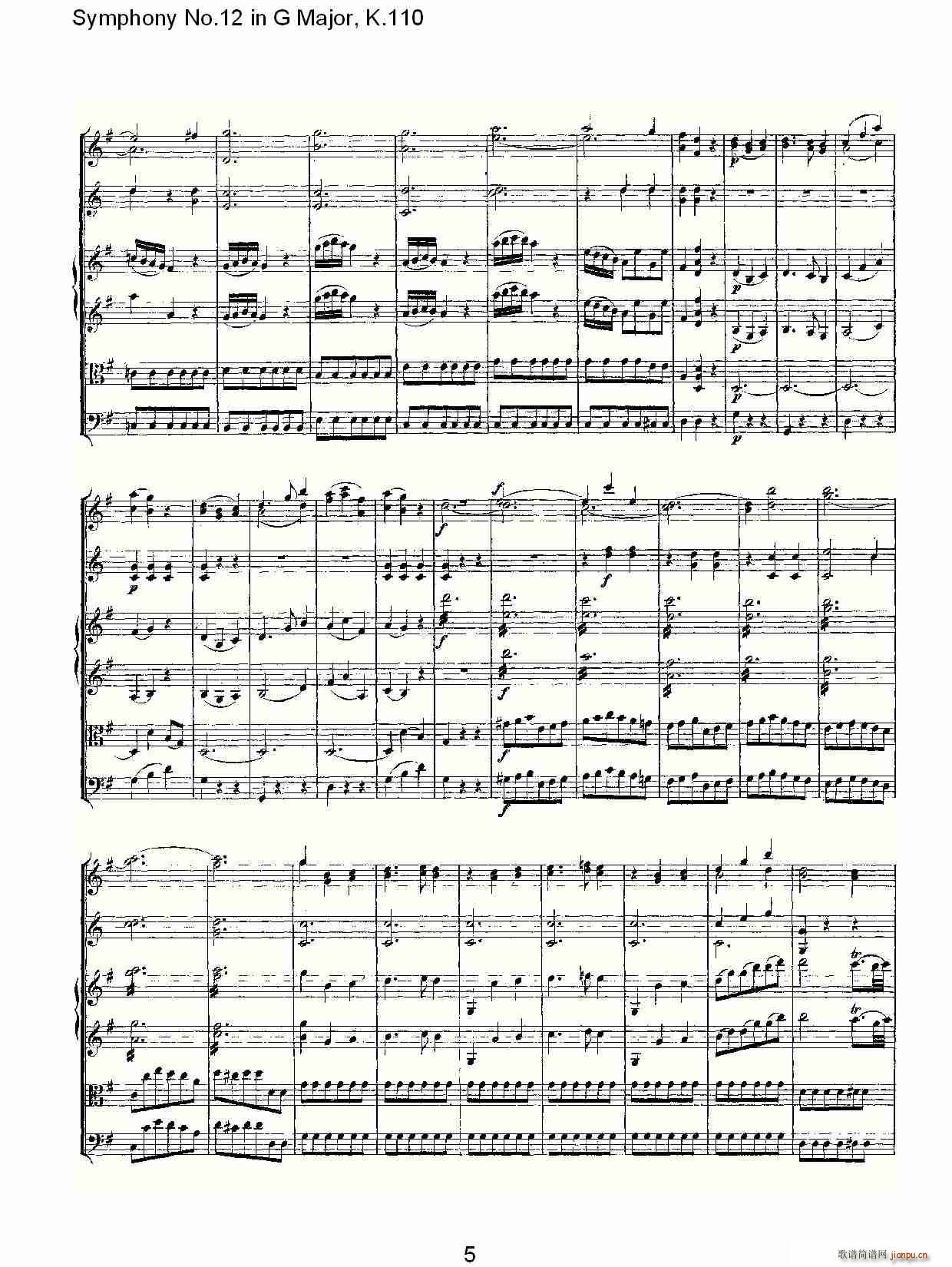 Symphony No.12 in G Major, K.110(ʮּ)5