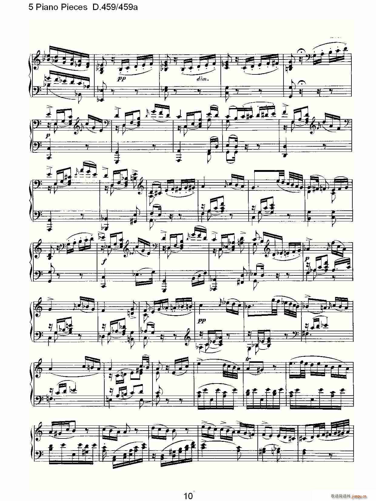 5 Piano Pieces D.459459a(V)10