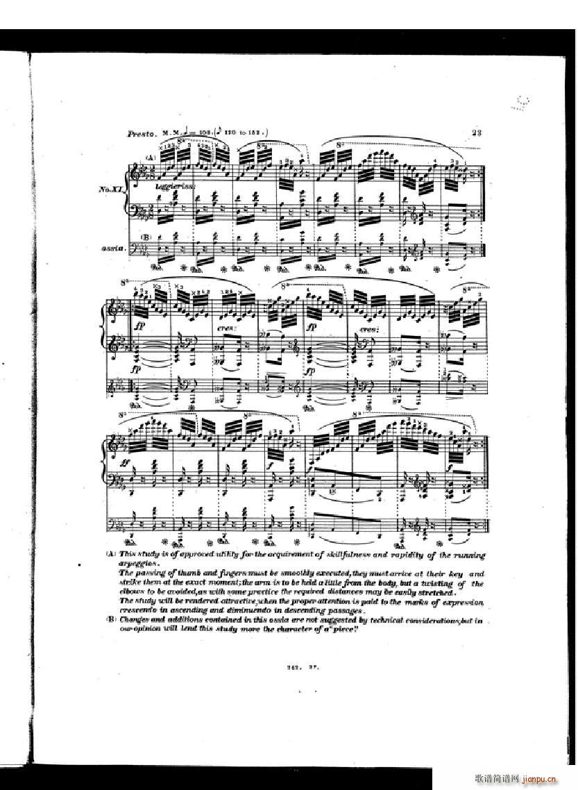 Czerny Etudes de la velocite book II(V)21