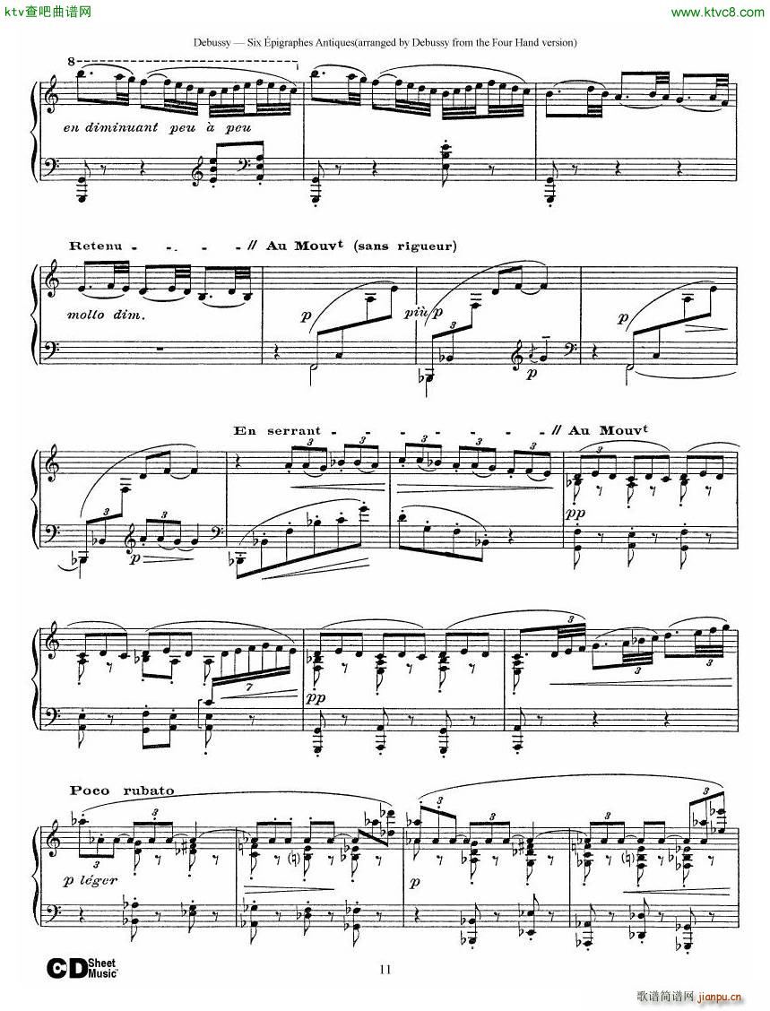 Debussy Sex pigraphes Antique 1 Piano(V)11