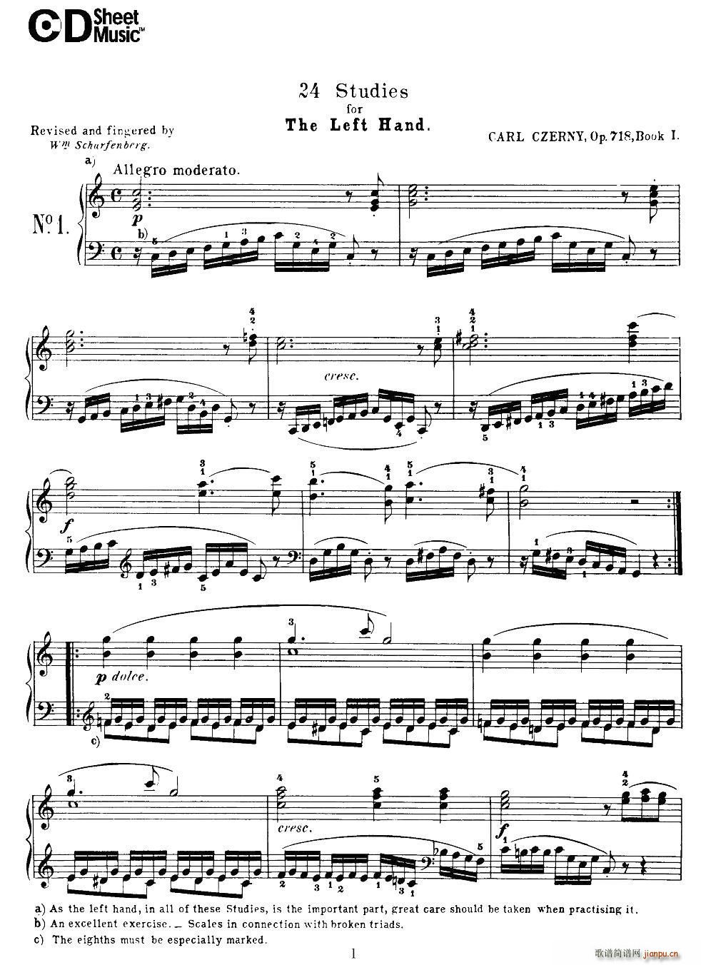 Czerny 24 Piano Studie 1 7 ܇ 24پ(x)(V)1