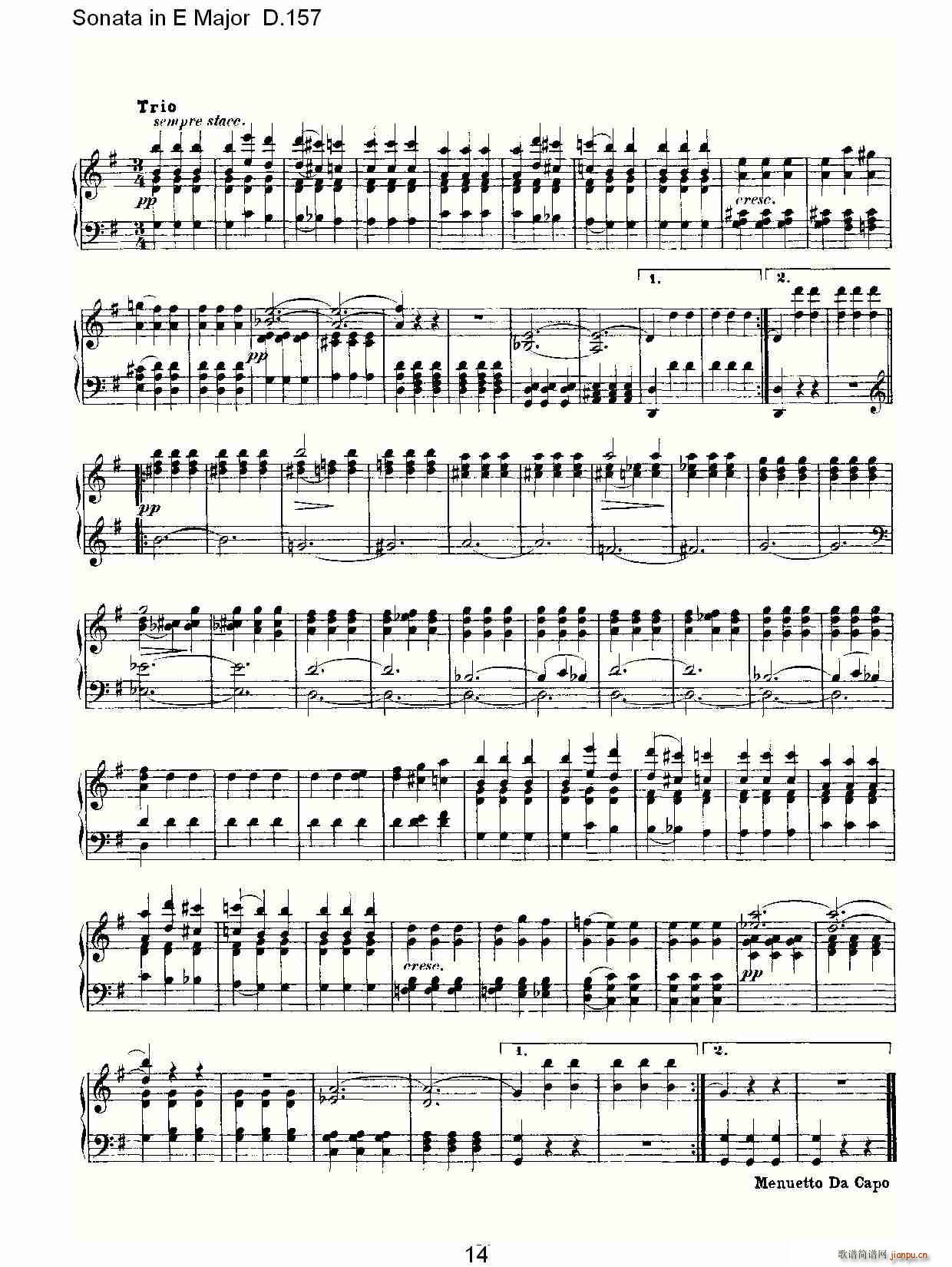 Sonata in E Major D.157(ʮּ)14