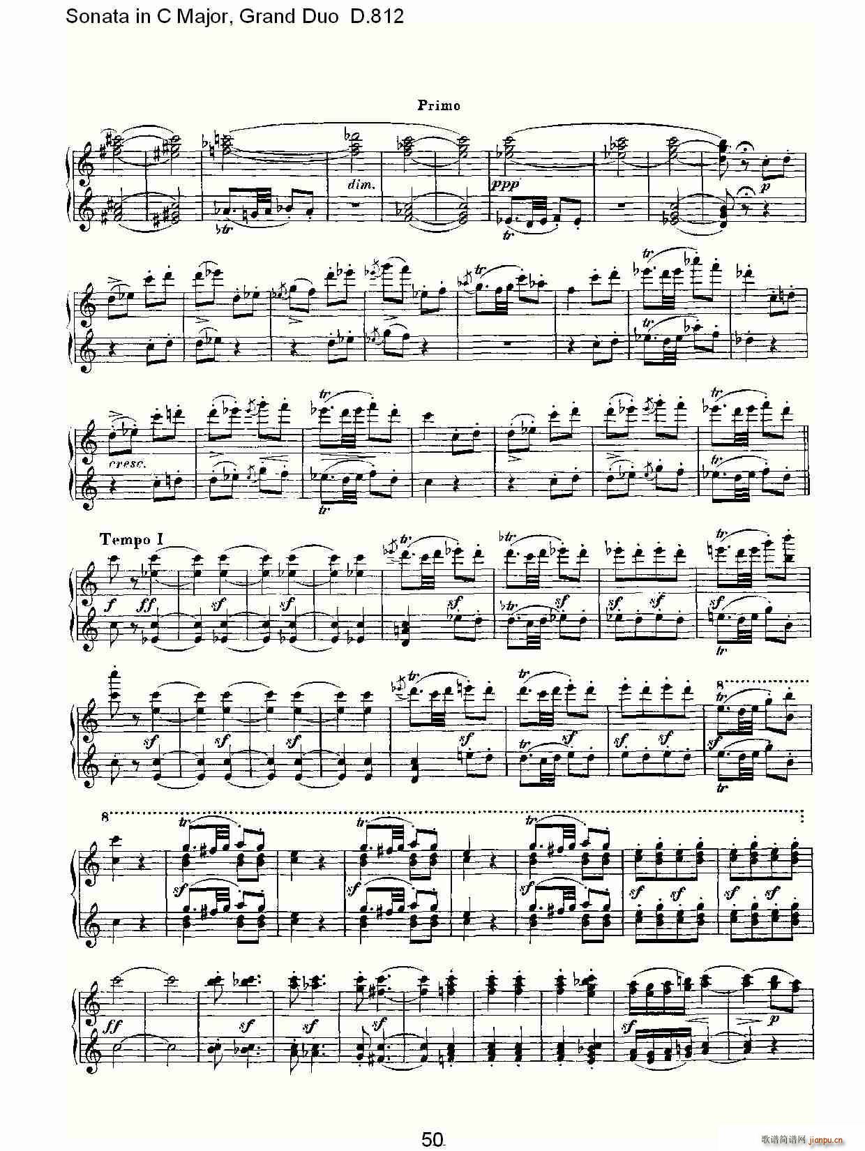 Sonata in C Major, Grand Duo D.812(V)20