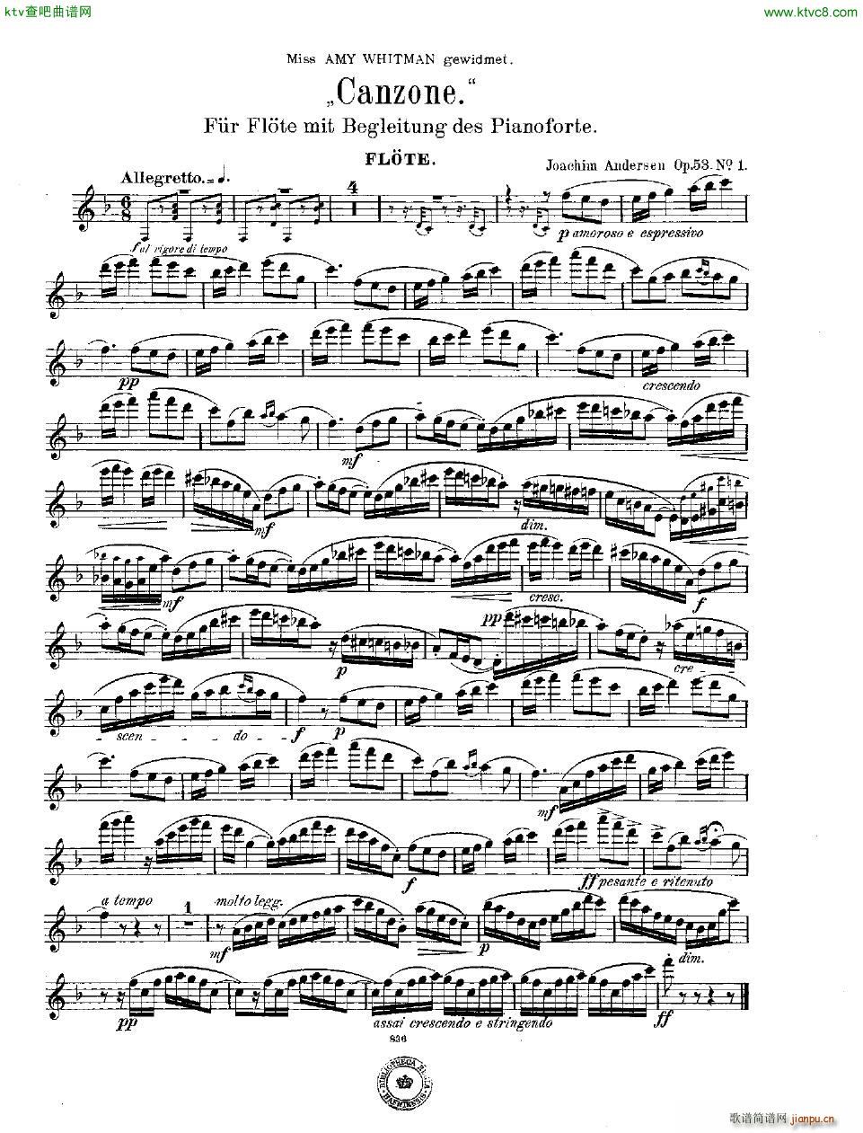 Andersen op 53 no 1 Canzone fl pno(V)6