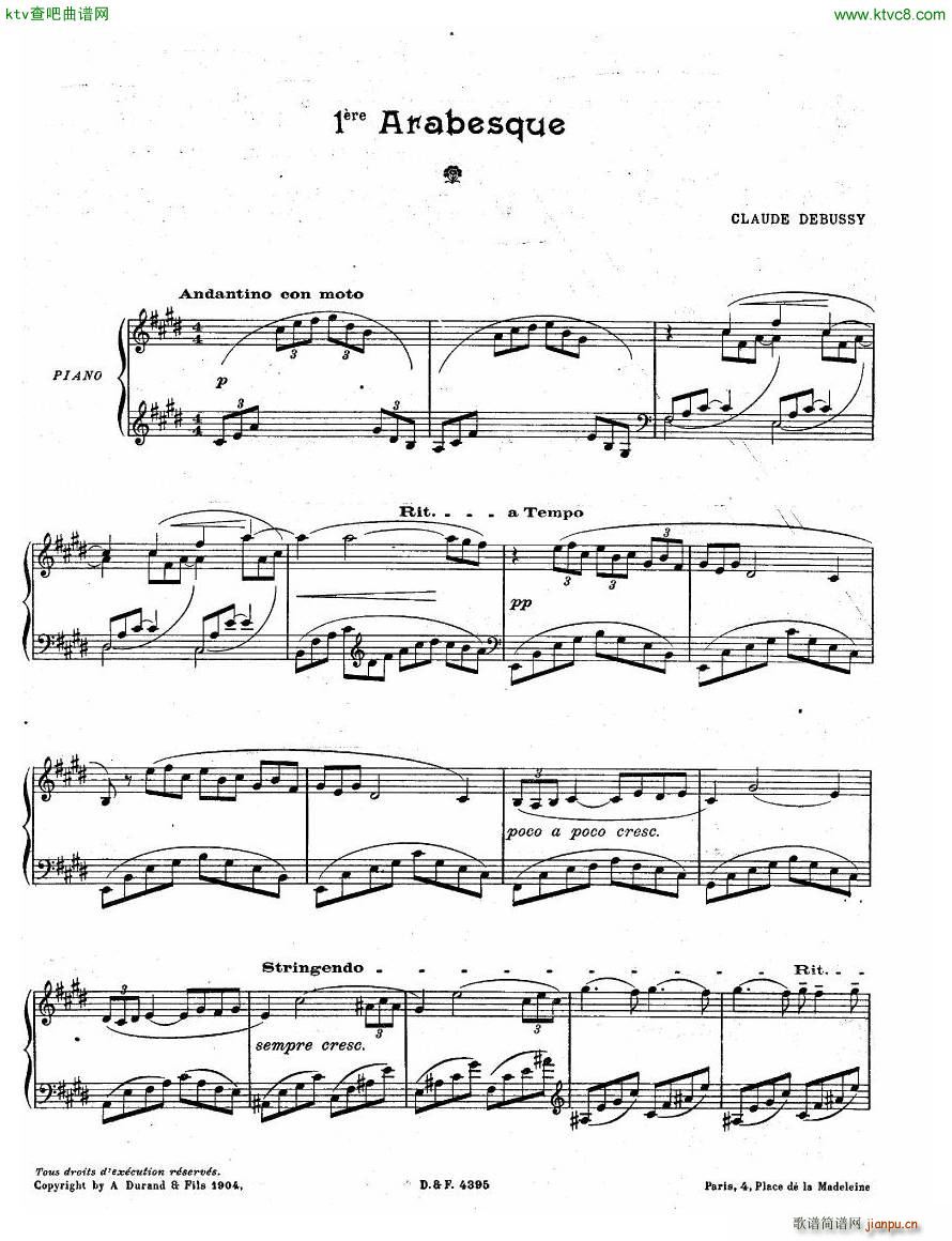 Claude Debussy Arabesque No 1(V)1