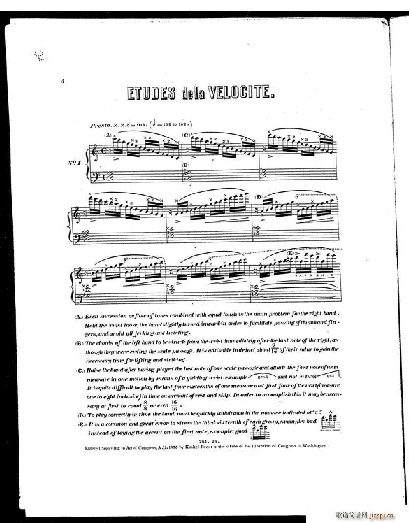 Czerny Etudes de la Velocite(V)1