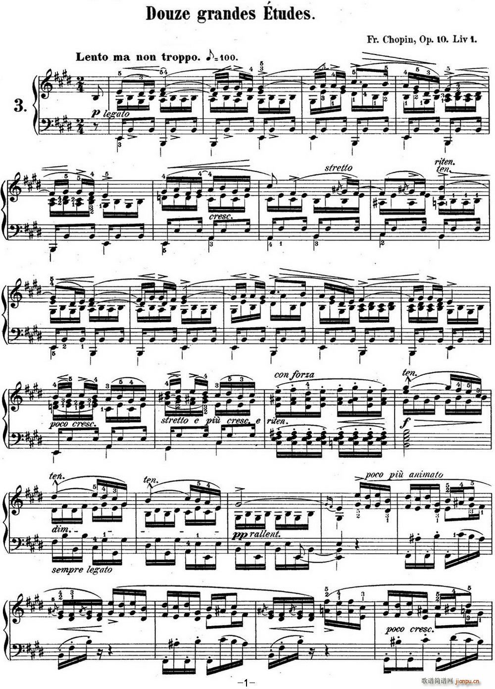 Ф(x)3 Op 10 No 3 xe E{(dio) E major Tristesse(V)1