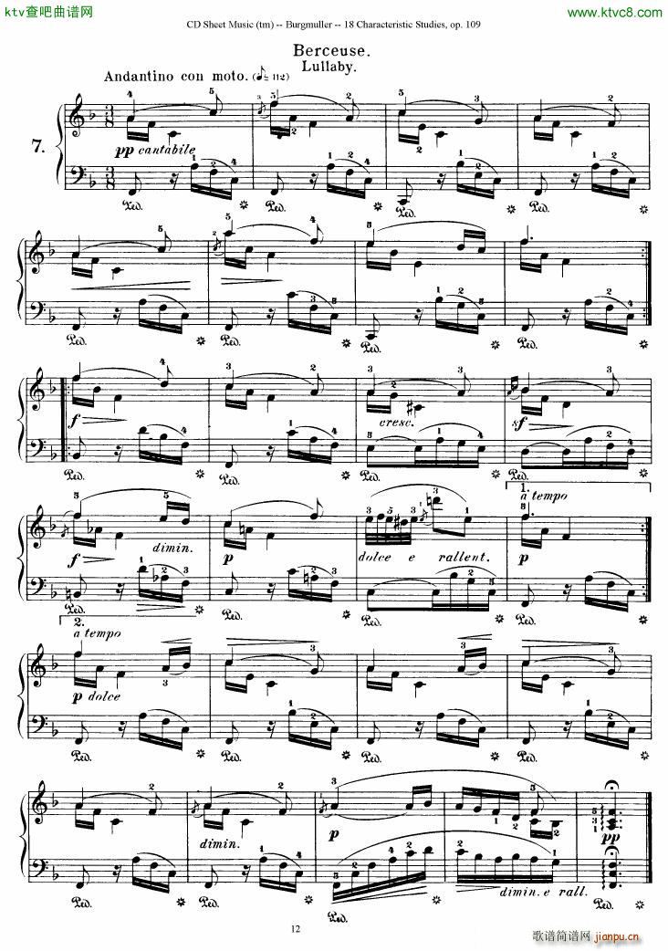 Burgmuller 18 characteristic studies op109(V)12