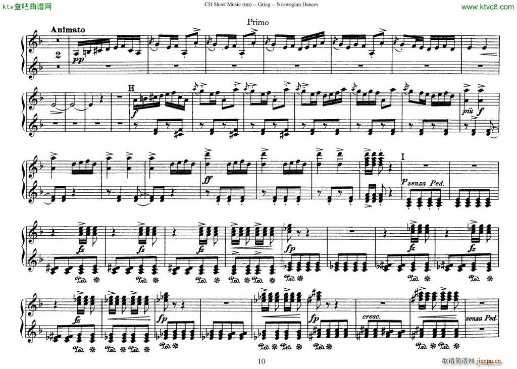 Grieg Norwegian Dance Op 35 1 4 Duet(V)10