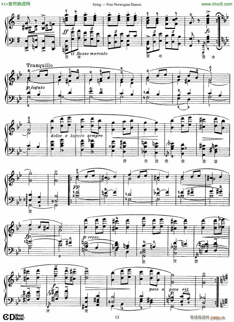 Grieg Four Norwegian Dances(V)13