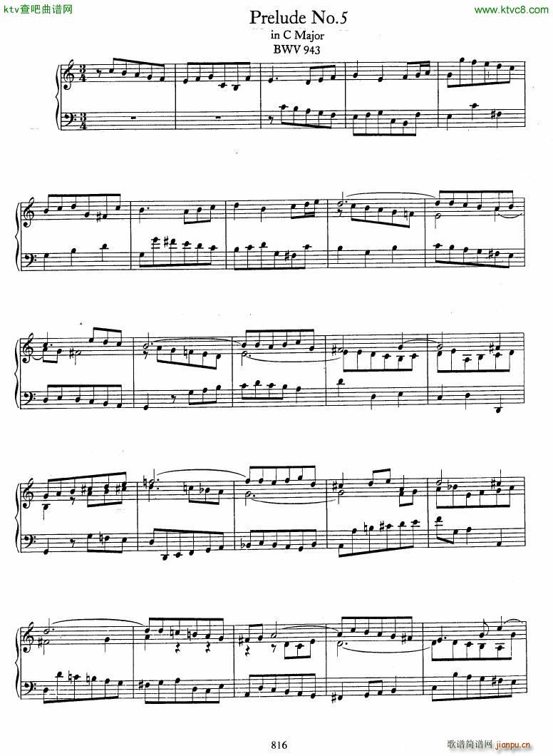 Bach JS BWV 939 943 5 Preludes(V)5