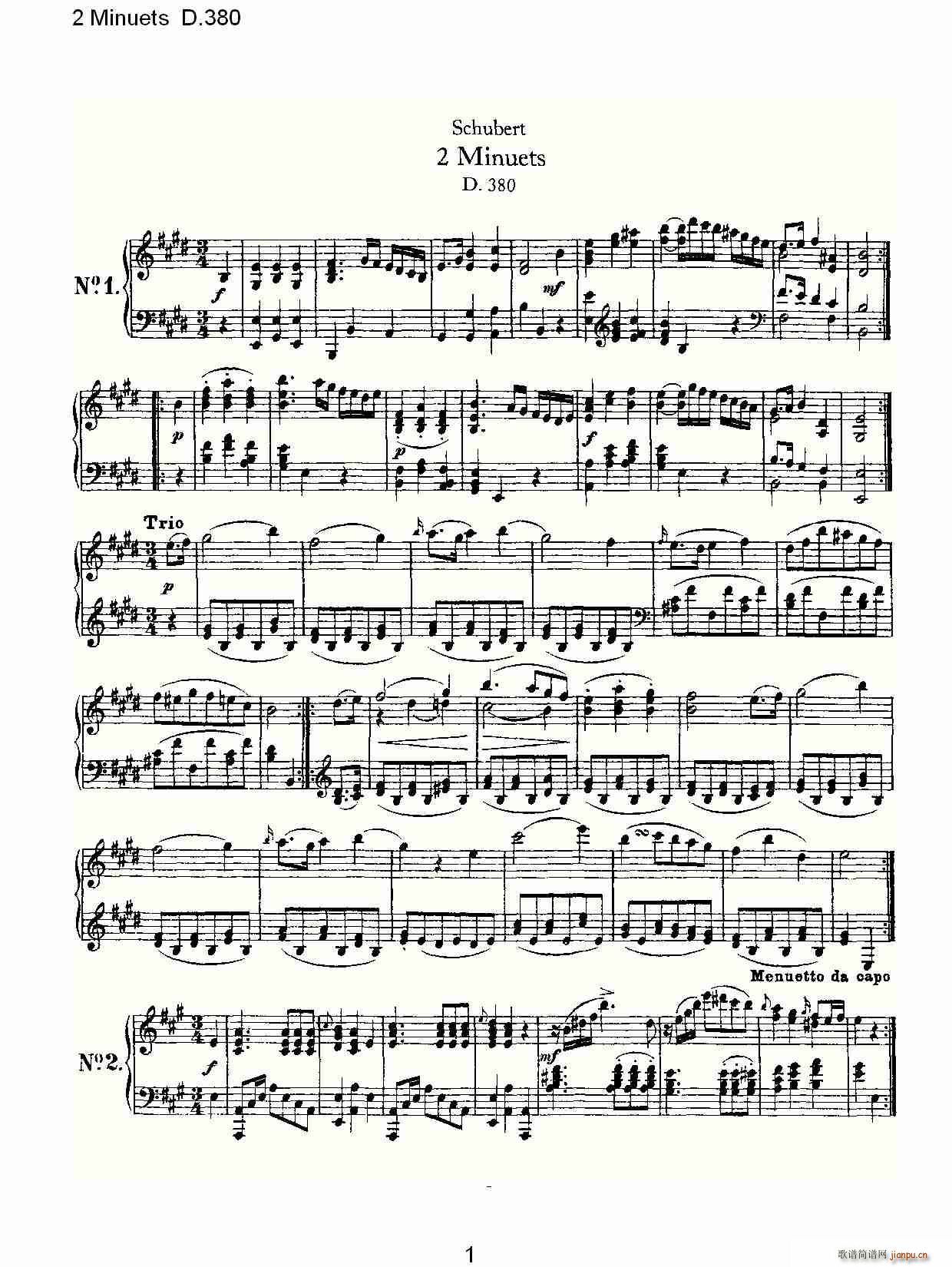 2 Minuets D.380(ʮּ)1