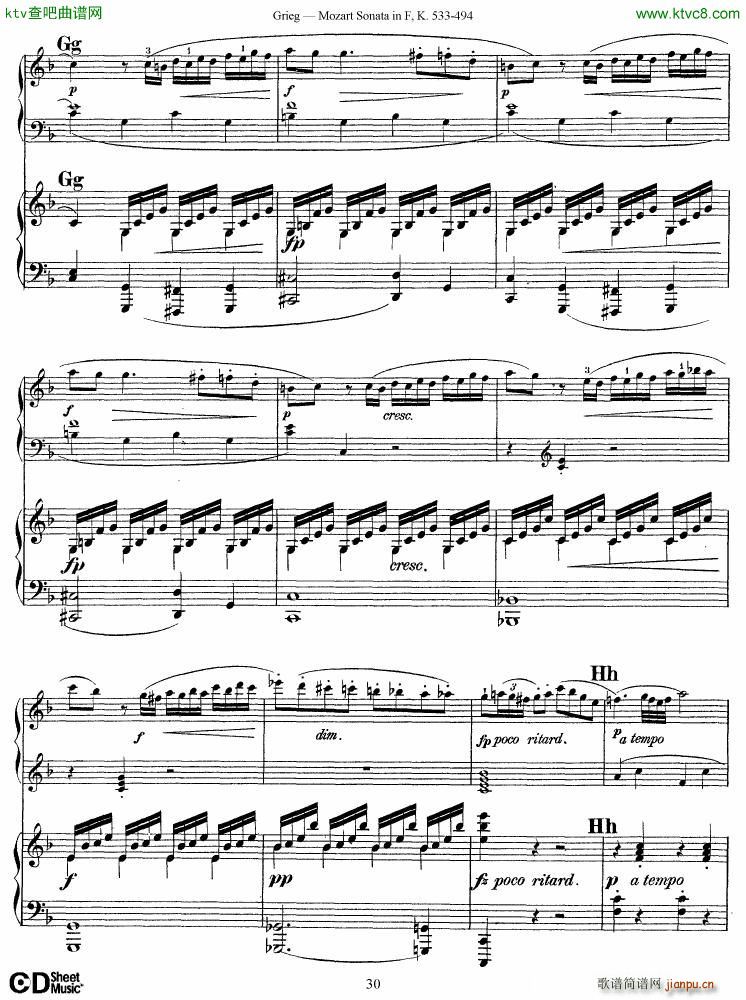 Grieg Sonata K 533 Mozart 2nd Piano Grieg(V)30