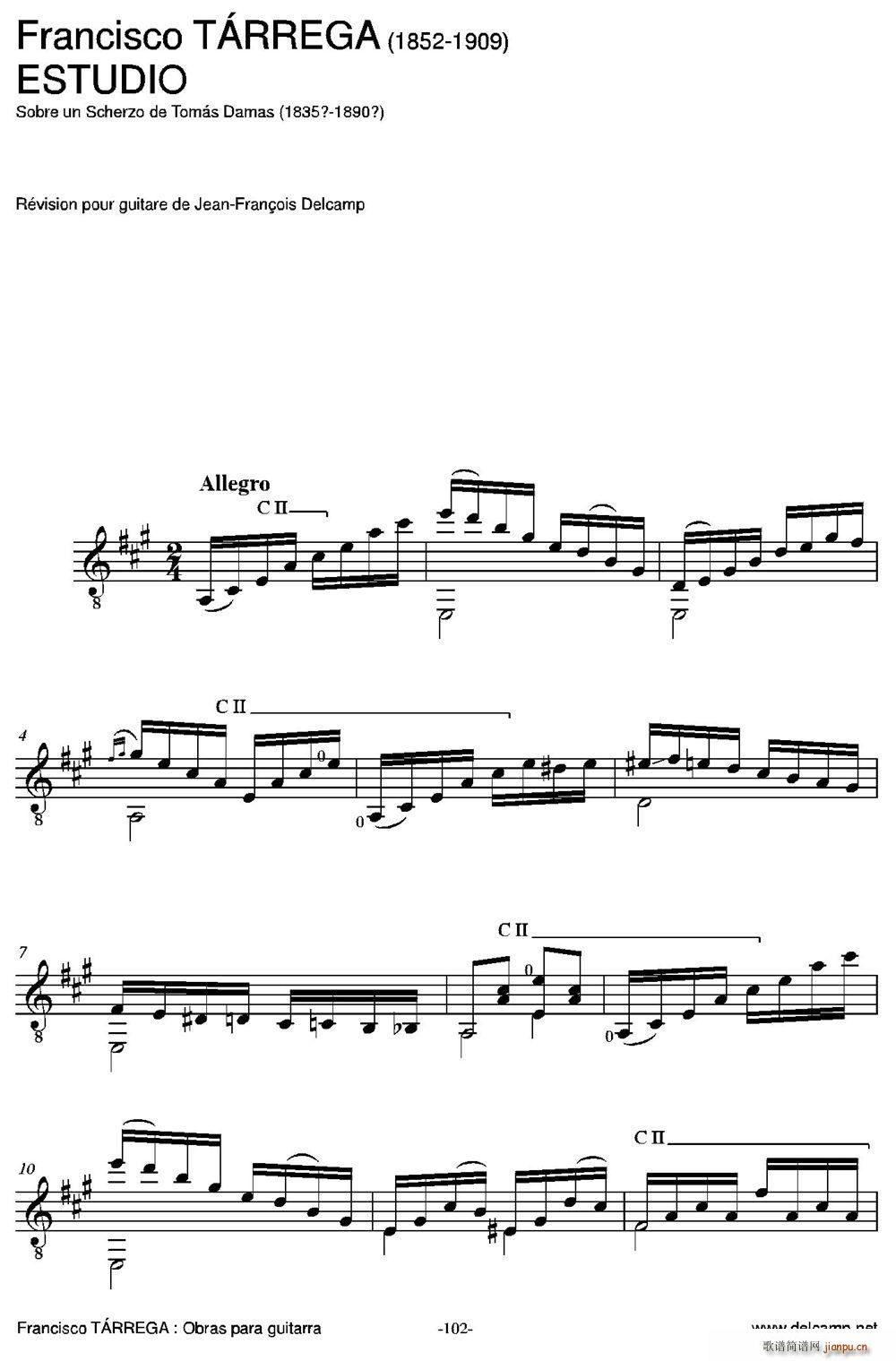 ESTUDIO Sobre un Scherzo de Tomas Damas ŵ伪(V)1