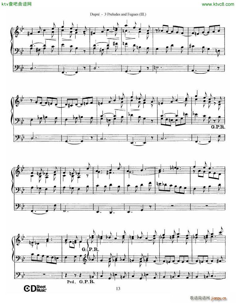 Dupr Prelude Fugue in G minor Op 7 No 3(V)13