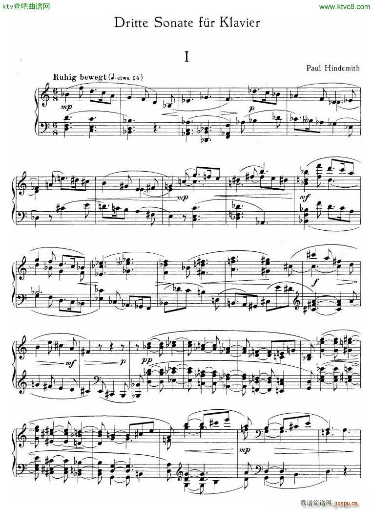 Hindemith Piano Sonata No 3(V)1