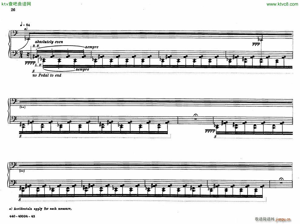 Bolcom 12 etudes for piano(V)26