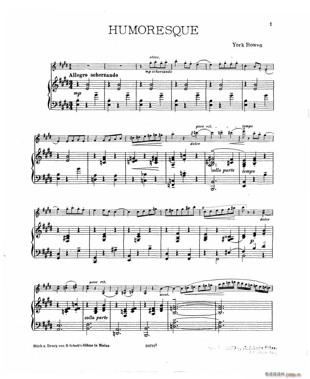 Bowen Humoresque for violin and piano(V)3