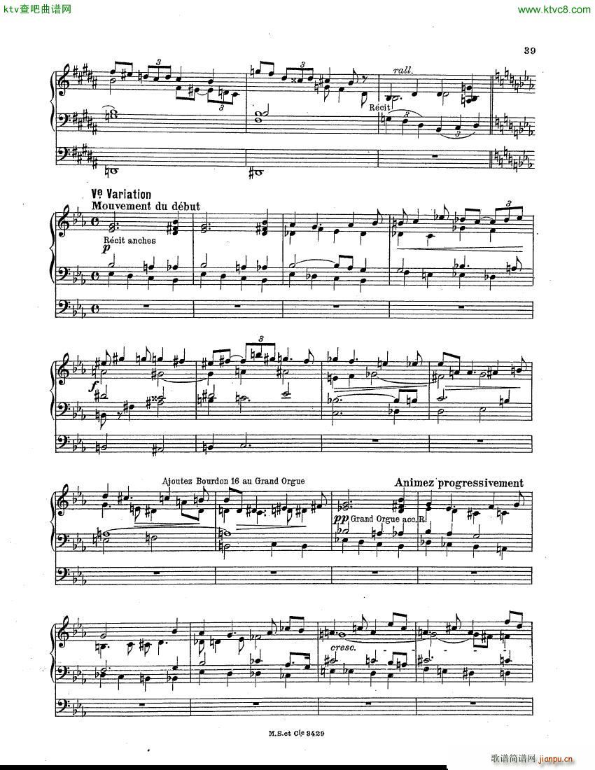 Berthier Paul Variations pour Grand orgue(V)10