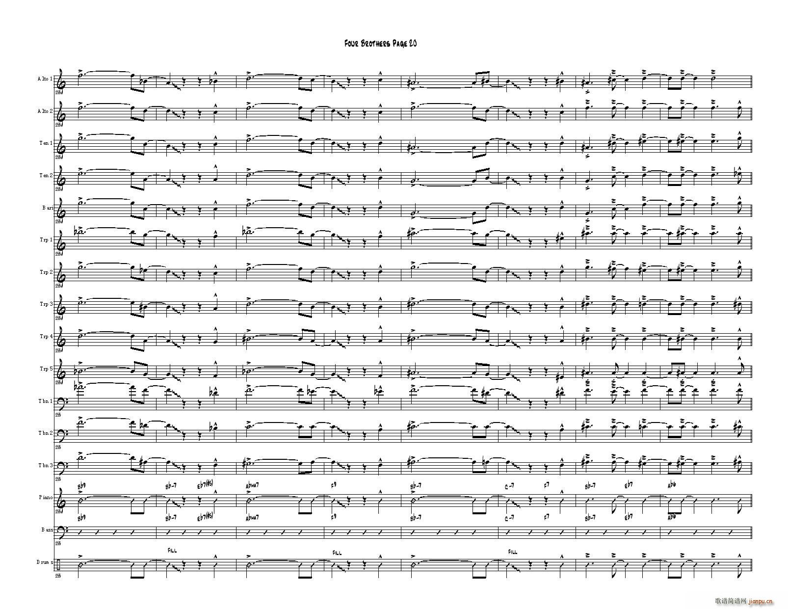 Four Brothers Big Band score(V)20