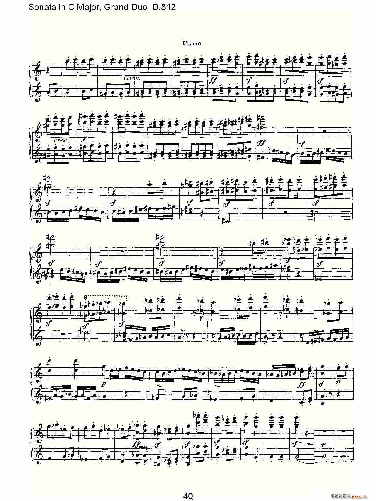 Sonata in C Major, Grand Duo D.812(V)10