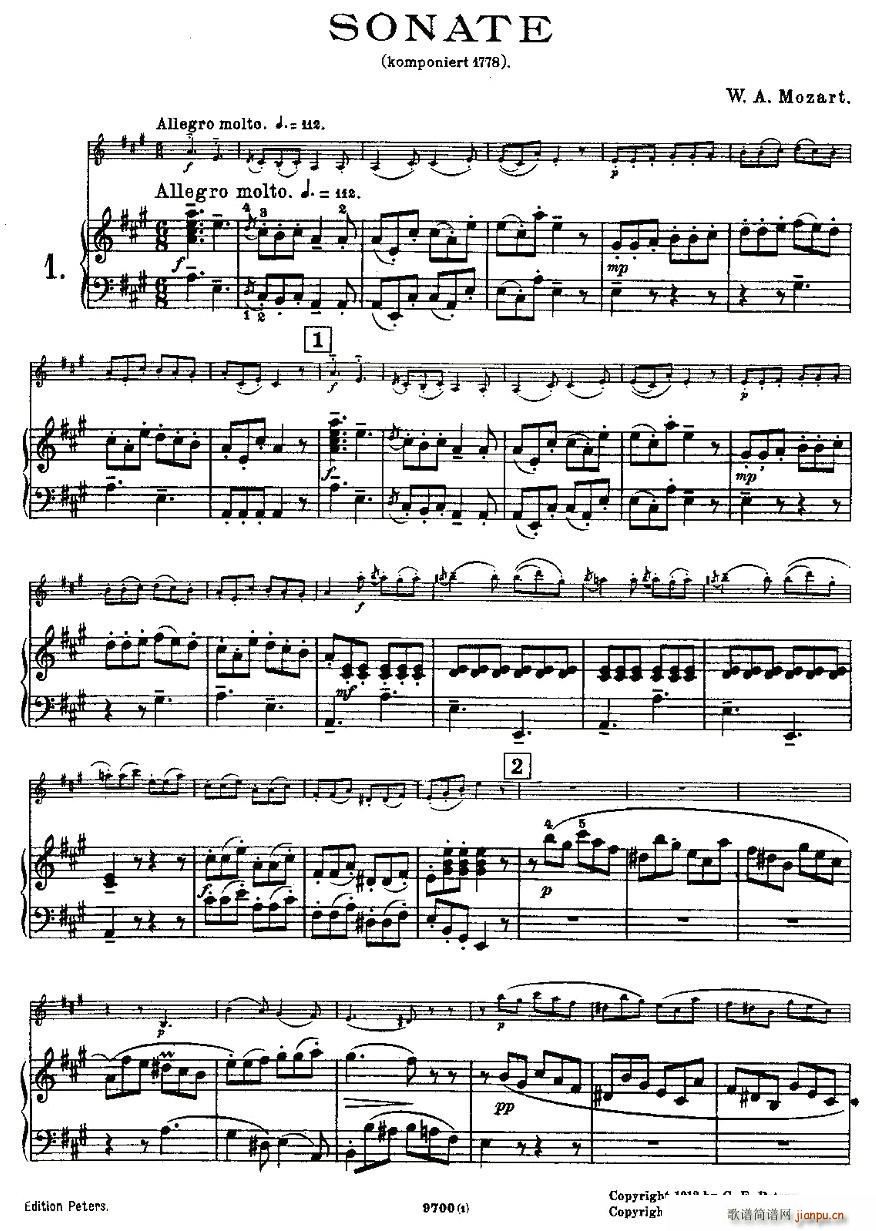 Mozart Violin Sonata No 1 KV 305 һСQ(СV)3