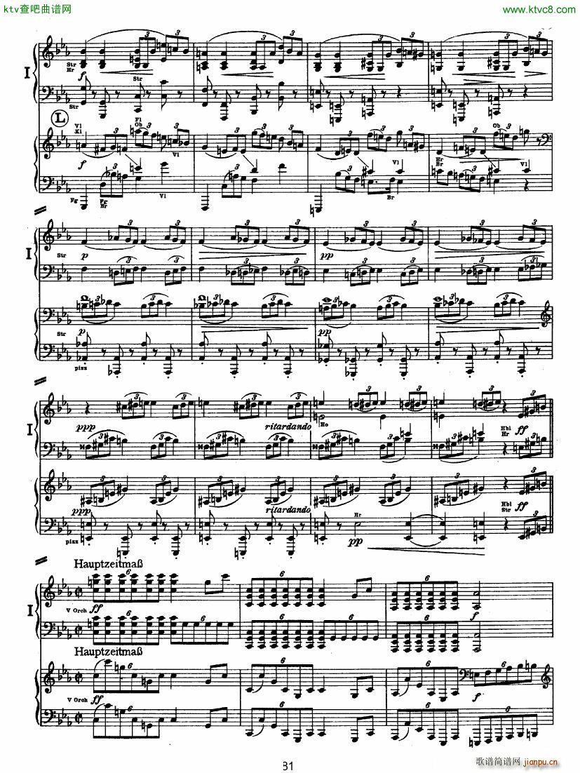 Bruckner Symphony No 4 4 hands arr (V)30